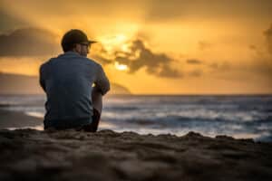 Man på strand